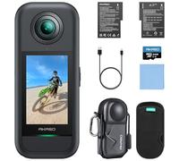 AKASO 360 Action Camera with 64GB MicroSDXC Card and Camera Carrying Case Bundle