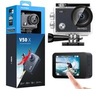 AKASO V50 X Action Camera, Native 4K Wifi Underwater 40M EIS Anti-Shake Cam with Touch Screen, Remote Control, Waterproof Case and Mounting Accessorie