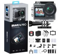 AKASO Brave 4 Pro 4K30FPS Action Camera - 131ft Waterproof Camera | Dual Screen Advanced EIS Remote Control 5X Zoom Underwater Camera - Grey
