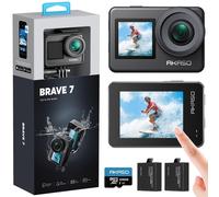AKASO Brave 7 Action Camera with 128GB microSDXC Memory Card - IPX8 Waterproof Underwater Camera Native 4K 20MP WiFi Cam with Touch Screen EIS 2.0 Zo