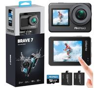 AKASO Brave 7 Action Camera with 64GB microSDXC Memory Card, Native 4K