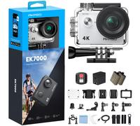 AKASO EK7000 4K30FPS Action Camera - 20MP Ultra HD Underwater Camera 170 Degree Wide Angle 98FT Waterproof Camera with Accessory Kit - Silver