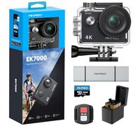 AKASO EK7000 4K30FPS Action Camera with 128GB microSDXC Memory Card and SD Card Reader - 20MP Ultra HD 170 Degree Wide Angle Waterproof Underwater Camera with Accessory Kit