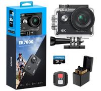 AKASO EK7000 4K30FPS Action Camera with 64GB microSDXC Memory Card - 20MP Ultra HD Underwater Camera 170 Degree Wide Angle Waterproof Camera with Acc