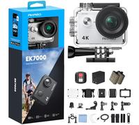 AKASO EK7000 4K30FPS Action Camera - 20MP Ultra HD Underwater Camera 170 Degree Wide Angle 98FT Waterproof Camera with Accessory Kit - Silver
