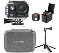 AKASO EK7000 Action Camera Selfie Stick Bundle - Includes 4K30FPS EK7000 Underwater Camera, Selfie Stick, 2 Batteries, Carrying Case, and Accessory K