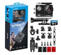 AKASO EK7000 Action Camera with 64GB microSDXC Memory Card + Motorcycle Accessories Kit Bundle