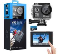 AKASO V50 Elite 4K60fps Touch Screen WiFi Action Camera Voice Control EIS 131 feet Waterproof Camera 8X Zoom Remote Control wit