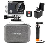 AKASO V50 X Action Camera Floating Hand Grip Bundle - Includes 4K Underwater Camera, 2 Batteries, Carrying Case, and Accessories Kit