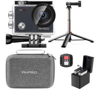 AKASO V50 X Action Camera Selfie Stick Bundle - Includes V50 X 4K Underwater Camera, Selfie Stick, 2 Batteries, Carrying Case, and Accessories Kit