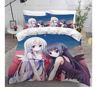 AKATIE Bedding Anime Duvet Cover Set Kids Girls Teens Boys Single Bedding Manga Kawaii Girl Soft Microfiber Comfortable Single Bed Duvet Cover with 2 Pillow Cases(135x200)