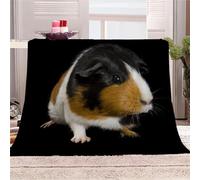 AKATIE Guinea Pig Blanket Microfiber 3D Printed Throw Blanket Animals Black Cozy Soft Warm Plush Chair Couch Blankets for Kids Girls Boys Teens Travel Blanket 130 x 150 cm