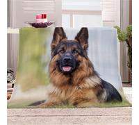 AKATIE Kids Blanket German Shepherd Soft Warm Throw Blanket for Sofa Bed Couch 3D Fluffy Flannel Blankets Animals Dogs Microfiber Blankets Single Small for Adult Children 100x130