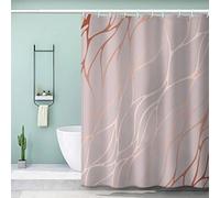 AKATIE Rose Gold Shower Curtain Kids Mould Mildew Resistant Waterproof Polyester Fabric Bathroom Curtains Marble Shower Curtain with12 Hooks 120x180 cm