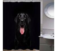 AKATIE Shower Curtain Labrador Retriever Puppy Animal Black Bath Curtain 3D Printed Mould Proof Bath Curtains for Shower Polyester Shower Curtains 180x180 cm