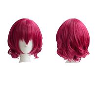 Akatsuki no Yona Yona Short Rose Red Curly Heat Resistant Hair Cosplay Costume Wig + Wig Cap