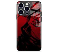 Akatxezy Anime Manga Case for iPhone 16 Pro Max, Tempered Glass Back & Silicone Frame, HD Print Shockproof Protective Shell