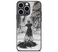 Akatxezy Anime Phone Case for iPhone 16 Plus, The Strongest 9H Tempered Glass Back & Soft TPU Bumper, Aesthetic Manga Shockproof Cover