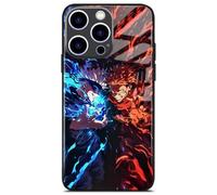 Akatxezy Satoru-Gojo vs Itadori Sukuna Anime Character Tempered Glass Phone Case Soft Glossy Silicone Cover, Unique Manga Design for iPhone 16e