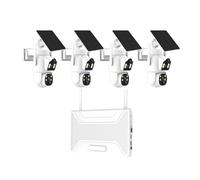 AKAVIG 4CH Solar Security Camera System - 4x 4MP Dual Lens PTZ Cameras, WiFi Wireless Outdoor Surveillance Kit with Colorful Night Vision, For Home/Business