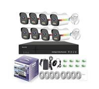 AKAVIG 8CH 4MP PoE Security Camera System with 8 Cameras, HD PoE Surveillance Cameras NVR Kit with Audio Recording, Color Night Vision, for Indoor and Outdoor