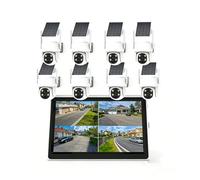 AKAVIG 8CH 4MP Solar Powered Security Camera System, Wireless WiFi Surveillance Camera Kit with Solar Panel, Two-Way Audio, Color Night Vision