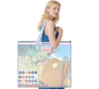 AKAYOK Art Portfolio Case 19x25 Portfolio Folder for Artwork Poster Storage Bag with Zipper & Handle & Clear Label Sleeve Waterproof File Folder Organizer for Bulletin Board/Cross Stitch/Travel/Office