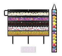 Bulletin Border Storage Pocket Chart for Classroom, Bulletin Board Border Storage, Classroom Organizer with Storage Pockets (Black)