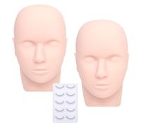 AKAZA 2 Pcs Silicone Mannequin Head Lash & Makeup Practice Training Head