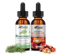 AKBAN Rosemary Oil and Raw Batana Oil for Organic Hair Growth, Promotes Hair Thickness, Pure and Natural Oil for Hair and Scalp, 300ml + 300ml Bottle