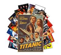 AKBOK 15Pcs Vintage Classic Movie Posters Stickers Decal - Retro Film Posters for Home, Man Cave, Theater, Teens Room Wall Decor - 7.8 × 11.8 Inches