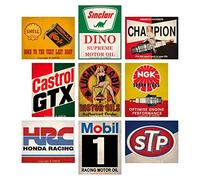 AKBOK Vintage Auto Motorcycle Oil Gasoline Posters Retro Garage Gas Oil Posters Oil And Gas Station Poster Man Cave Garage Bar Wall Decor 9Pcs 8×10 Inch Unframed