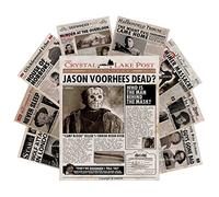 AKBOK Vintage Horror Movie Newspaper Article Poster Classic Scary Movie Character Poster Newspaper Art Prints Home Theater Set for Man Cave Living Room Bedroom 8”X 10” Unframed 9Pcs