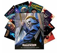 AKBOK Vintage Horror Movie Posters Set - Classic Scary Movie Art Prints Horror Movie Character Wall Art Posters for Home Living Room Bedroom Man Cave Theater Decor - 9Pcs 8”X 10” Unframed