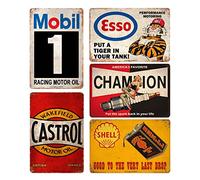AKBOK Vintage Tin Signs Auto Motorcycle Gasoline Metal Poster Garage Shop Man Cave Bar Home Wall Decoration 5PCS 20X30CM