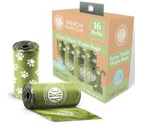AKC Dog Poop Bags - EXTRA THICK Leak Proof Pet Waste Bags - 16 Refill Rolls - Fresh Scent - 240 Count (Paw Print)