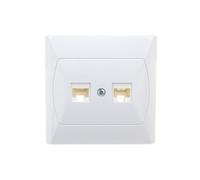 AKCENT Gniazdo komputerowe podwójne RJ45 kat.5e FOREX białe GPK-2A/F/00