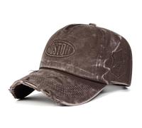 AKCHDZAW Baseball cap Retro Washed Big Head Circumference Baseball Cap For Women, Korean Version, Small Face, Sun Shading Duck Tongue Hat, Male Trend-Brown