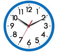 AKCISOT Wall Clock 8 Inch Silent Non-Ticking Modern Clocks Battery Operated - Analog Small Classic for Office, Home, Bathroom, Kitchen, Bedroom, School(Blue)