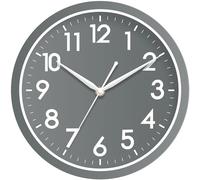 AKCISOT Wall Clock Bathroom 10 Inch Analog Small Wall Clocks Battery Operated - Silent Non Ticking Modern Simple Style Clock Decorative for Kitchen/Bedroom/Home Office/Living Room/School(Gray)