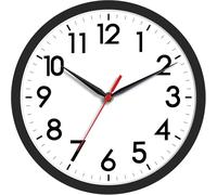 AKCISOT Wall Clock, Modern Small Wall Clocks Battery Operated 8 Inch, Silent Non-Ticking Analog Classic for Office, Home, Bathroom, Kitchen, Bedroom, School(Black)