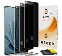 Akcoo Privacy Screen Protector for OnePlus 10 Pro, [3 Pack] Tempered Glass UV Set, Anti-Spy, Sensitive Touch, Fingerprint-ID Compatible,9H Hardness Scratch Resistant