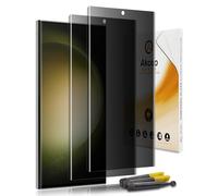 Akcoo Privacy Screen Protector for Samsung Galaxy S23 Ultra, 2 Pack, Tempered Glass UV Set, 28° Anti-Spy, Fingerprint-ID Support, 9H Edge to Edge Protection