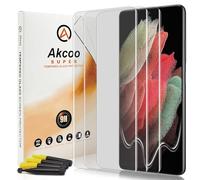 Akcoo Screen Protector for Galaxy S21 Ultra - 3 Pack, Tempered Glass UV Set, Edge to Edge Protection, 9H Scratch Resistant, Sensitive touch
