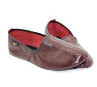 Akdam Mens Indoor Leather Slippers Bordeaux Traditional Babouche House Shoes Barefoot Moccasin, Bordeaux, 9.5