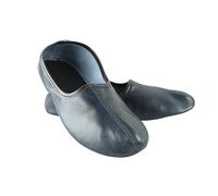 Akdam Mens Indoor Leather Slippers Dark Blue Traditional Babouche House Shoes Barefoot Moccasin, Dark Blue, 7 UK