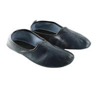 Akdam Women's Indoor Leather Slippers Dark Blue Traditional Babouche House Shoes Barefoot Moccasin Tai Chi Shoes, Dark Blue, 4.5 UK