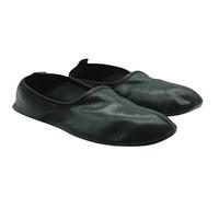 Akdam Women's Indoor Leather Slippers Dark Green Traditional Babouche House Shoes Barefoot Moccasin Tai Chi Shoes, Dark Green, 6 UK