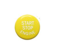 akddaf Car Start Stop Button Cover,Fit For E Chassis vehicle Ignition button cover sticker(Yellow)