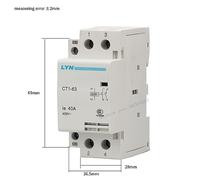 AKDDNZX 2P AC Contactor 40A household contactor 220V 230V 400V~ 24V 110V 2NO 2NC 1NO1NC 50/60Hz 35mm din rail CT1-63(1NO1NC AC110V)